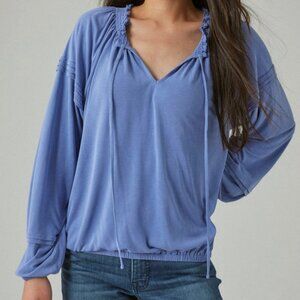 Sandwash Blouson Top in Blue - XS - Lucky Brand